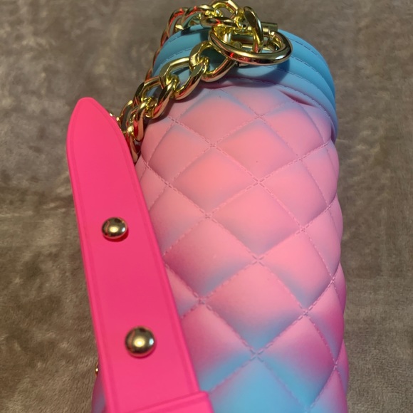 Summery Bubblegum Rubberized Shoulder Bag - Picture 4 of 10